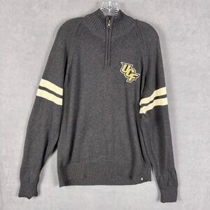 UCF Knights Sweater Mens‎ L Black 1/4 Zip Pullover Bruzer